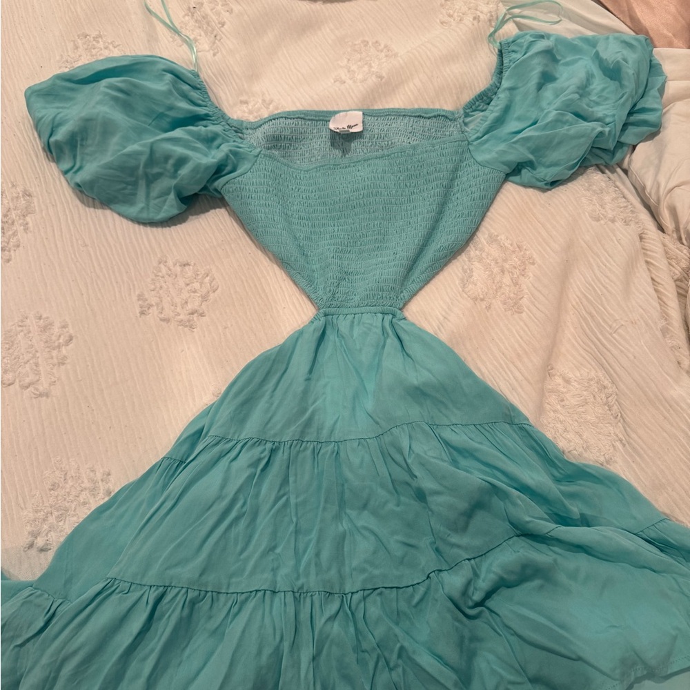 Elegant Blue Off-Shoulder Mini Dress